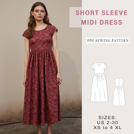 empire waist maxi dress sewing pattern Linen Maxi Dress Sewing Pattern: Gathered Empire Waist Sundress (PDF Pattern)