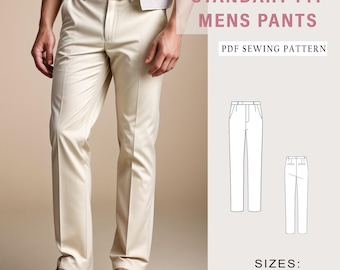 Men's Standard Fit Pants Sewing Pattern (PDF)