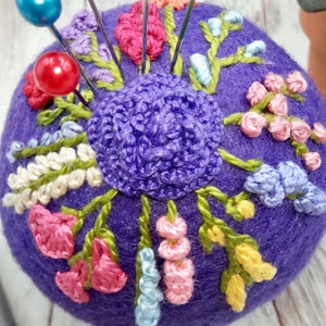 Made to Order Floral Bouquet Large Bottlecap Pincushion free usa ship image 8