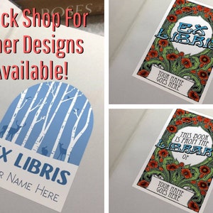 Made to order 30 Personalized Custom bookplate Ex Libris Sticker Adhesive Protect your library free usa ship image 6