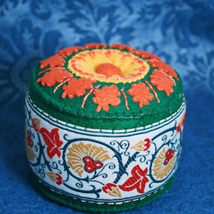 Made to order - Large Medieval Flora Pincushion  free usa ship