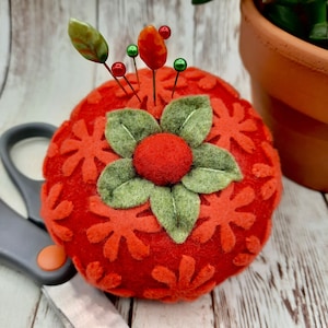 Made to order - Throughly Girly Tomato Pincushion  free usa ship
