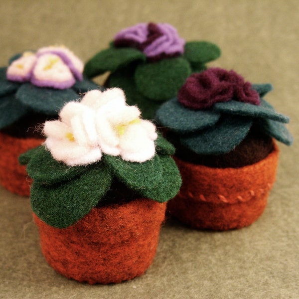 Made to order - African violet Small bottlecap pincushion  free usa ship
