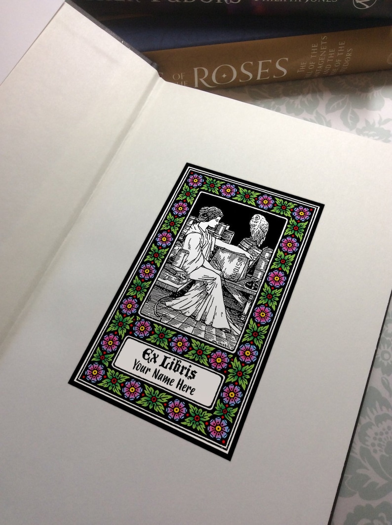 Made to order 30 Personalized Custom bookplate Ex Libris Sticker Adhesive Protect your library free usa ship image 1