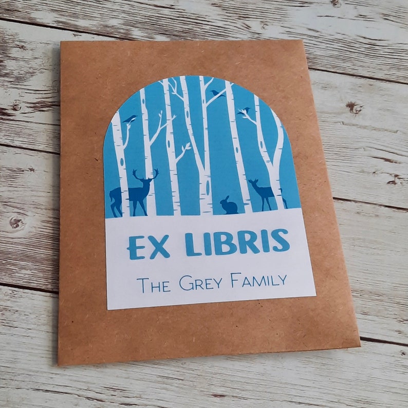 Made to order 30 Personalized Custom bookplate Ex Libris Sticker Adhesive Protect your library free usa ship image 5