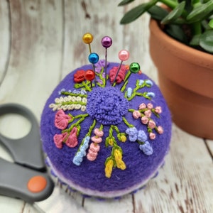 Made to Order Floral Bouquet Large Bottlecap Pincushion free usa ship image 2