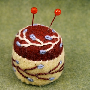 Made to order - Winter Ivy small Bottlecap Pincushion  free usa ship