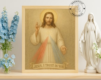 Divine Mercy Jesus – Catholic Wall Art | Catholic Devotional Wall Art| Sacred Devotional Art | 4x6, 8x12, 12x18 Digital Download
