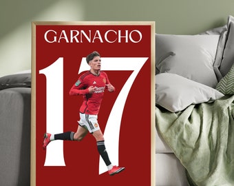 Alejdro Garnacho digitales druckbares Poster, Alejdro Garnacho Druck, Alejdro Garnacho Wandkunst, Fußball Poster, sofortiger Download