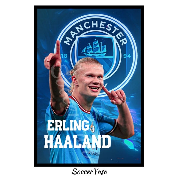 Erling Haaland Poster, Erling Haaland Printable, Erling Haaland, Manchester City Poster, Soccer Poster, Football Poster, Instant Download