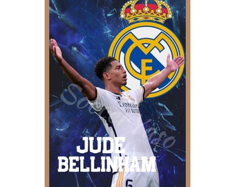 Jude Bellingham druckbares digitales Plakat, Jude Bellingham Druck, Fußball Plakat, Fußballplakat, Mitte-Jahrhundert modern, sofortiger Download