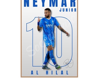 Neymar Junior Poster, Neymar Al Hilal, Neymar Junior Print, Neymar Junior Printable, Soccer Poster, Football Poster, Instant Download