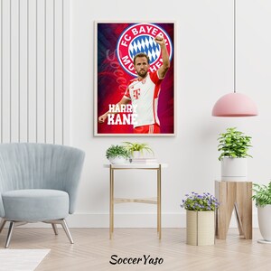 Harry Kane afdrukbare digitale poster, Harry Kane print, Harry Kane behang, voetbal poster, instant download, tieners kamer poster afbeelding 5