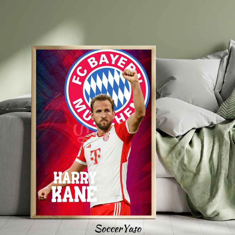 Harry Kane Printable Digital Poster, Harry Kane Print, Harry Kane Wallpaper, Soccer Poster, Instant Download, Teenagers Room Poster zdjęcie 2