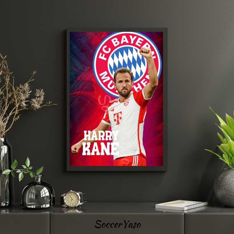 Harry Kane afdrukbare digitale poster, Harry Kane print, Harry Kane behang, voetbal poster, instant download, tieners kamer poster afbeelding 4