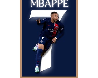 Kylian Mbappe Digital Printable Poster, Kylian Mbappe Print, Kylian Mbappe Printable, Football Poster, Soccer Poster, Instant Download