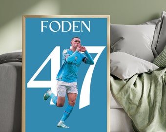 Phil Foden Printable Digital Poster, Phil Foden Print, Phil Foden Wall Art, Phil Foden Wallpaper, Soccer Poster, Instant Download