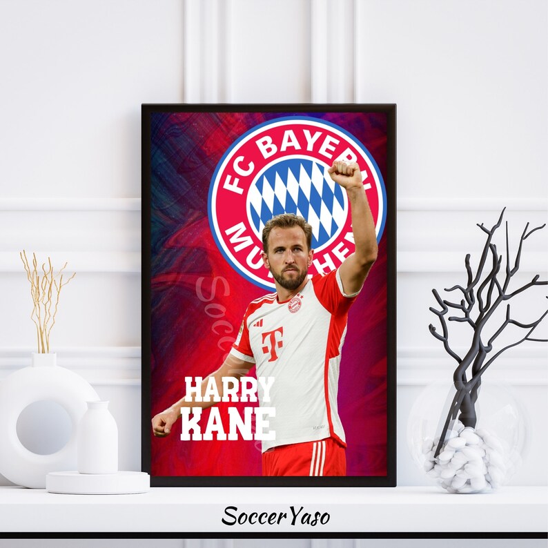 Harry Kane afdrukbare digitale poster, Harry Kane print, Harry Kane behang, voetbal poster, instant download, tieners kamer poster afbeelding 6