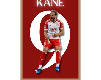 Harry Kane druckbares digitales Poster, Harry Kane Druck, Mid-Century Modern, Football Poster, Fußball Poster, sofortiger Download, Kane Geschenk