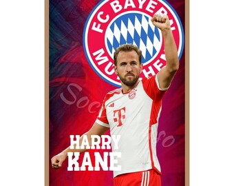 Harry Kane Poster, Harry Kane, Bayern München Poster, Bayern München, Fußball Poster, Fußball Poster, England, Instant Download, Geschenk