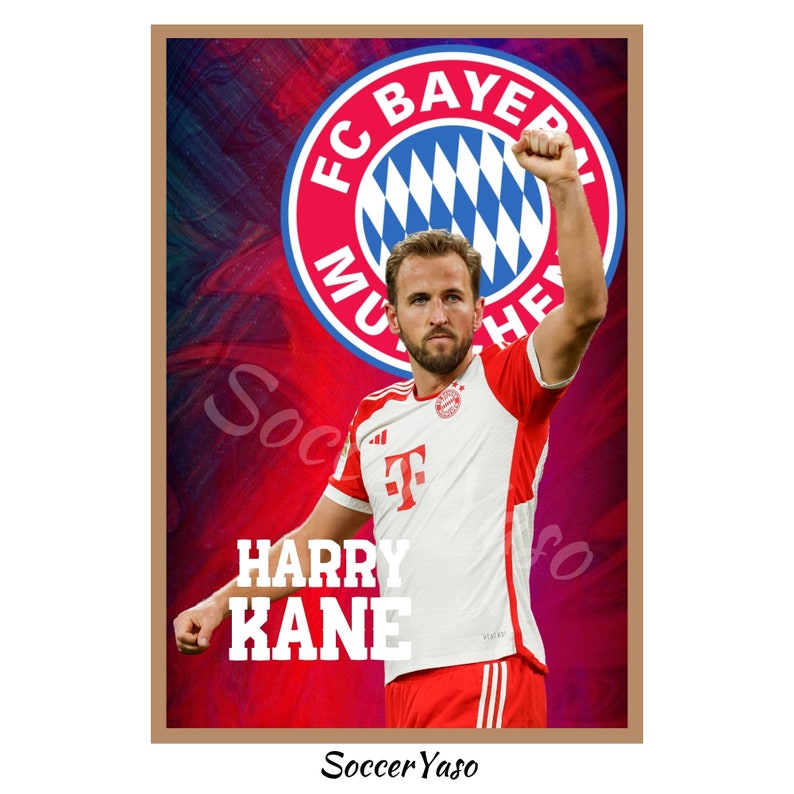 Harry Kane afdrukbare digitale poster, Harry Kane print, Harry Kane behang, voetbal poster, instant download, tieners kamer poster afbeelding 1