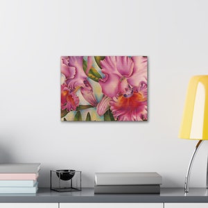 Hawaii Orchid Bliss - Luxurious Pink Orchid Canvas Wrap, Tropical Botanical Wall Art, Vibrant Home Decor - Canvas Wrap -1.25&quot; edges
