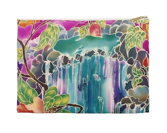 Clutch Cascada Hawaiana – Bolso con Cremallera Paraíso Floral Tropical