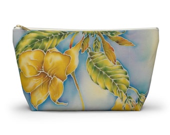Hibiscus Floral Accessory Pouch – Golden Yellow Hawaii Flower Art