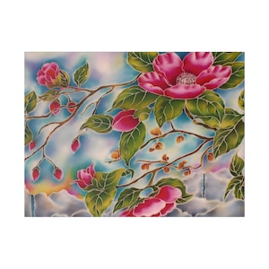 Hawaiian Pink Blossom Canvas Print - Exquisite Floral Wall Art, Vibrant Tropical Flower Painting, Stretched Matte Canvas 0.75 Inch