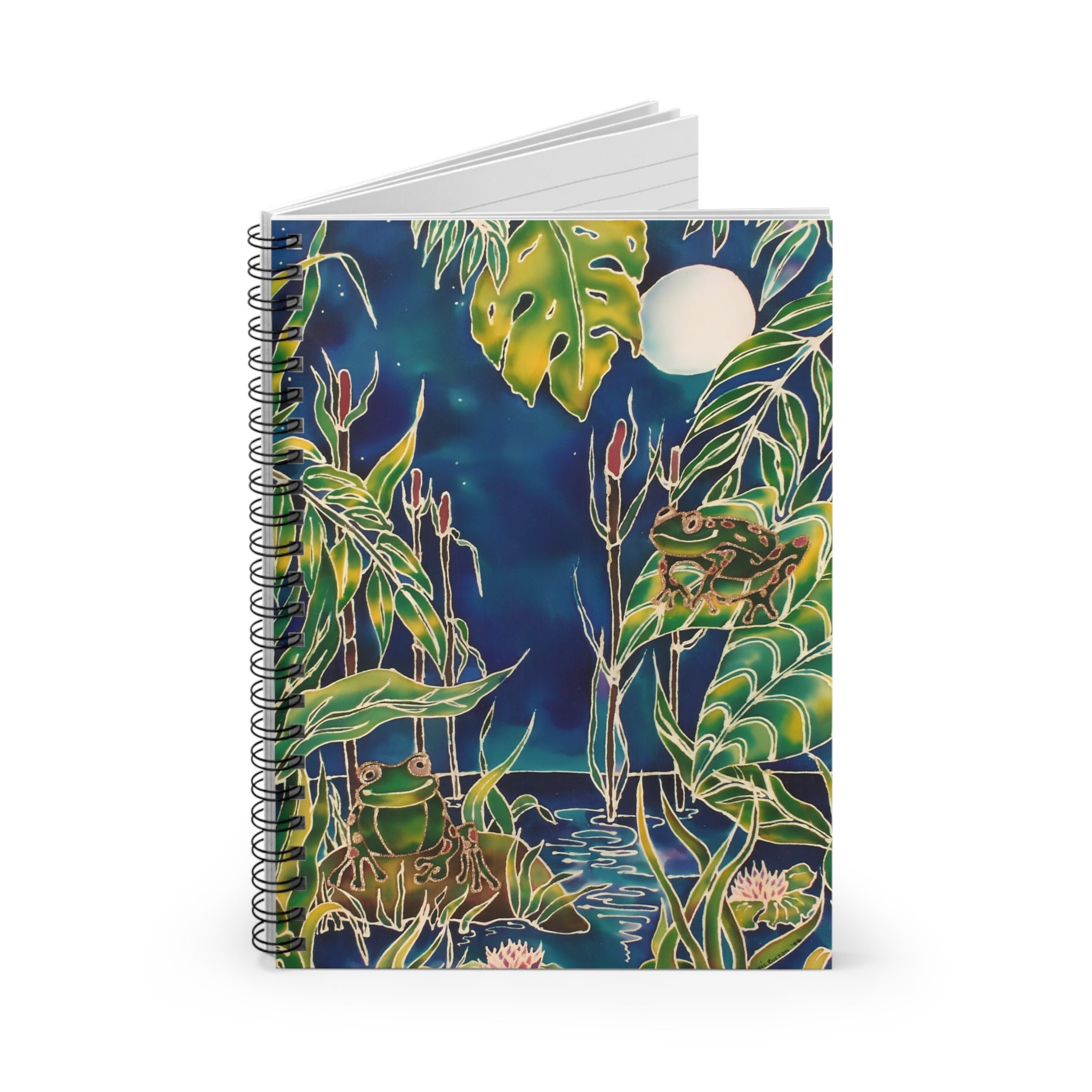 Froggie Moon Spiral Notebook – Tropical Hawaii Art, Ruled Line - Etsy