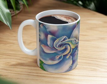 Hawaii Gardenia Elegance - Ceramic Mug 11oz - Kauai - Maui