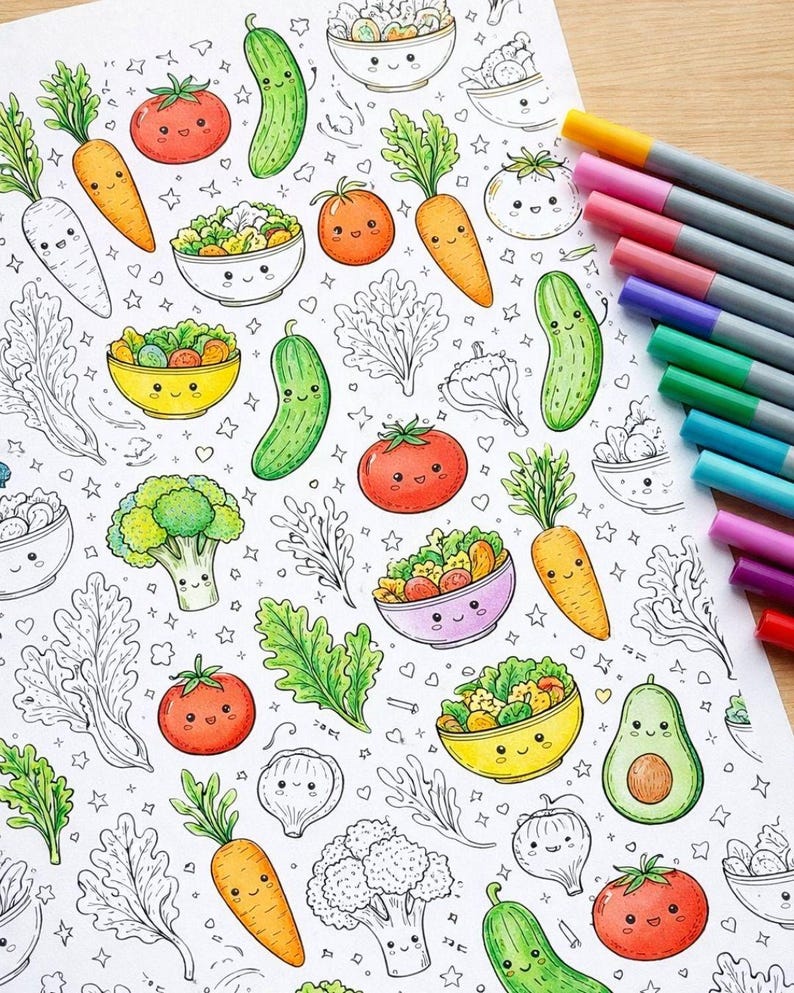 Repeat Pattern Designs Food Kawaii Food Coloring Pages: 20 Repeat Pattern Designs (A4 PDF Download ...