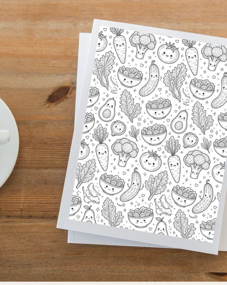 Repeat Pattern Designs Food Kawaii Food Coloring Pages: 20 Repeat Pattern Designs (A4 PDF Download ...