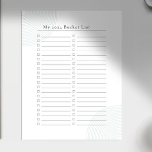 2024 Bucket List PRINTABLE