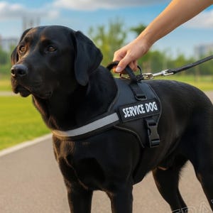 Coleira personalizada para cães, coleira sob medida para cães de serviço, coleira acolchoada ajustável com luz noturna refletora, patch personalizado com o nome do cão