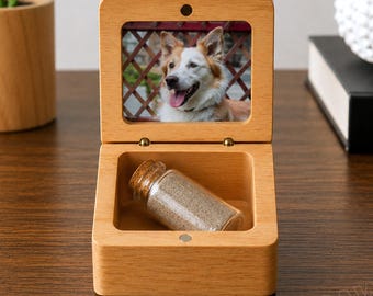 Personalized Cat Urn Keepsake Box, Custom Urn For Ashes Box With Name And Photo, Pet Memorial Ashes Wooden box, Pet Loss Sympathy Gift