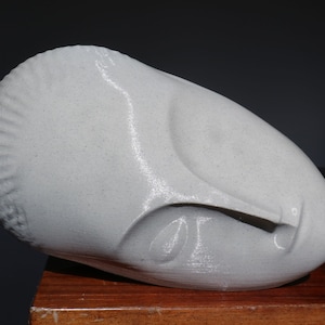 Reproduction imprimée en 3D de la sculpture de la Muse endormie de Constantin Brancusi Gray Marble