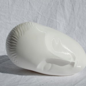 Reproduction imprimée en 3D de la sculpture de la Muse endormie de Constantin Brancusi Blanc