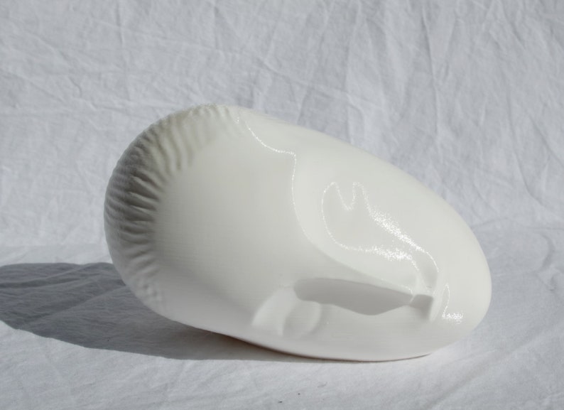 3D-geprinte reproductie van het Sleeping Muse-sculptuur van Constantin Brancusi Wit