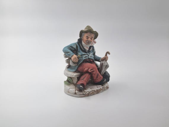 Capodimonte 陶器 置物 老人と犬と荷車 Capodimonte 陶器 置物 老人と