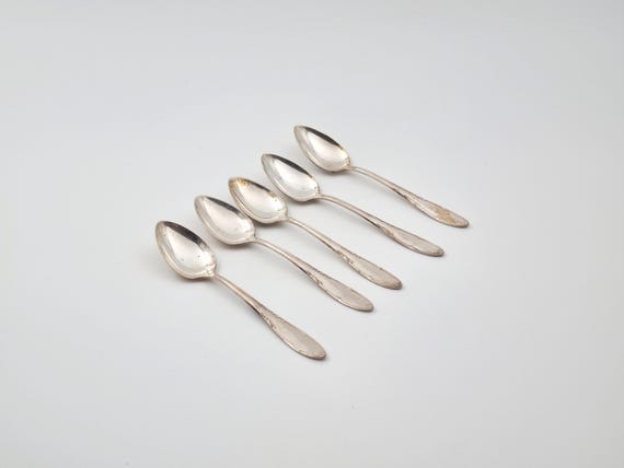 スウェーデン製 ハンドメイド シルバー スプーン 6本セット（2セット×3絵柄） ヴィンテージ スウェーデン製 シルバー ティースプーン コーティング