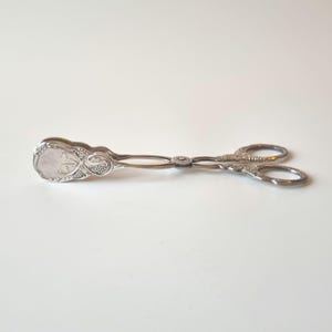 silver cake tong from sweden, Scandinavian style, silverware with floral motif