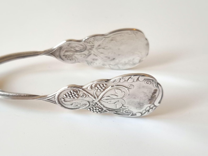 Vintage Zweedse zilveren caketang – koekjesvorm met bloemmotief jaren 1900 afbeelding 6