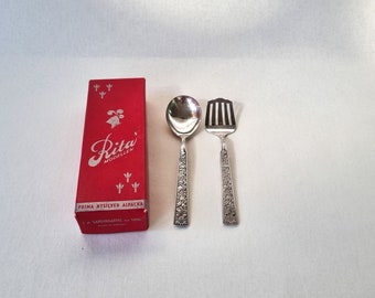 Vintage Zweedse zilveren taartschepset Nilsjohan: Roberta-patroon