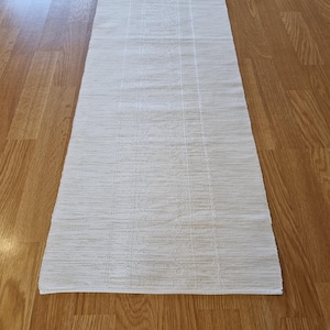Caminho de mesa trançado - Toalha de mesa rústica estilo country / Toalha de mesa branca / Estilo escandinavo vintage / Decoração de mesa Frete grátis!