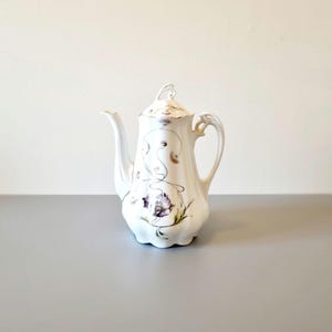 Rare KPM Coffee Pot: Antique German Porcelain with Floral Decor