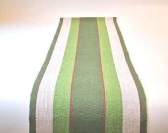 Vintage Swedish Linen Table Runner: Striped Scandi Farmhouse Decor
