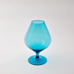 Retro blue brandy glass 1950s Sweden - Brandy snifter turquoise, Modern decor midcentury