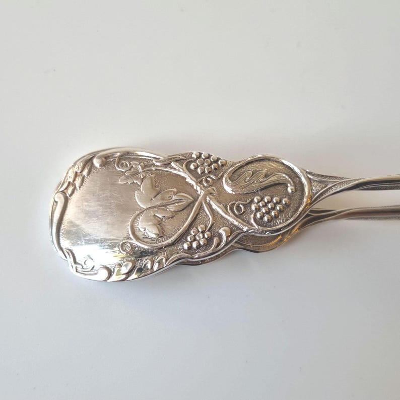 scandinavian silver cake tong, pastry server, antique silver, sweden, swedish vintage silverware, vintge silver cutlery