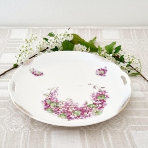 Swedish Vintage Porcelain Cake Tray: Scandi Floral Cookie Platter
